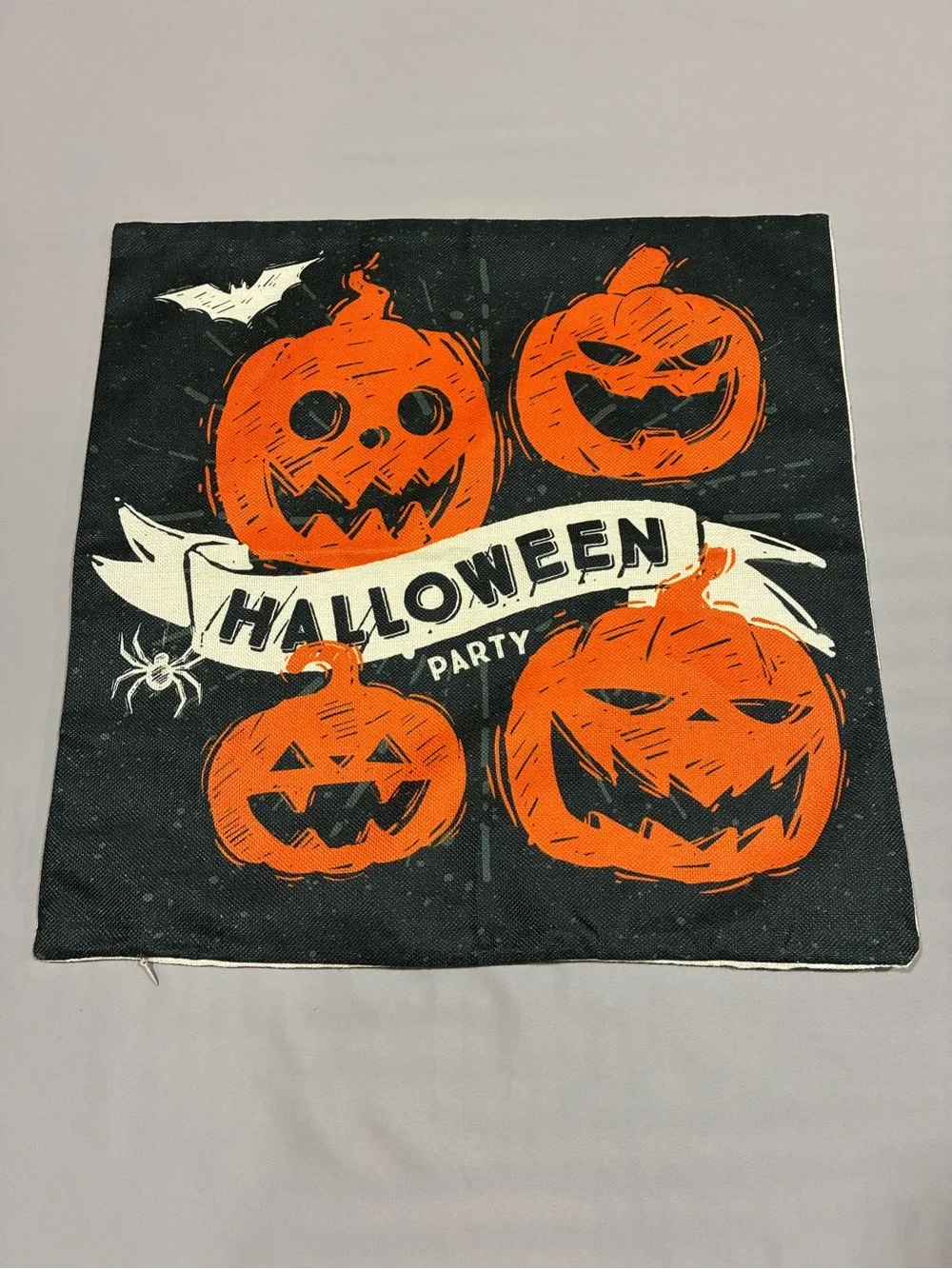 Halloween Party pillow covers - Orange & Black Pumpkin Design covers only new
